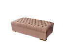 Lauren Pink Velvet Rectangle Ottoman