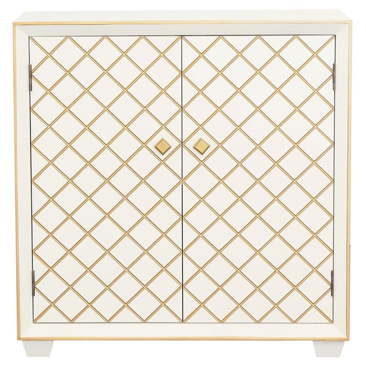 Belinda - 2-Door Accent Cabinet White And Gold