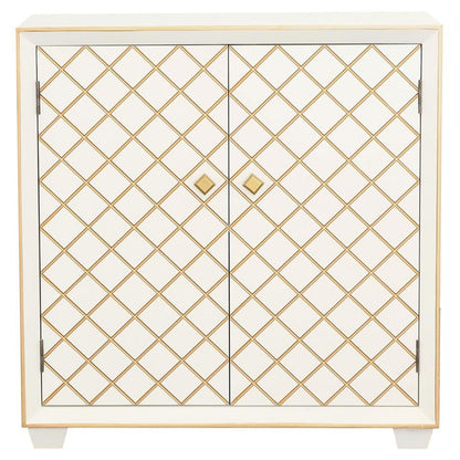 Belinda - 2-Door Accent Cabinet White And Gold