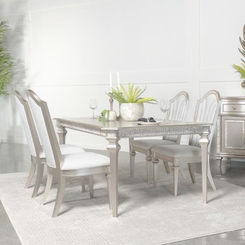 Evangeline 7-piece Extension Leaf Dining Set Silver Oak