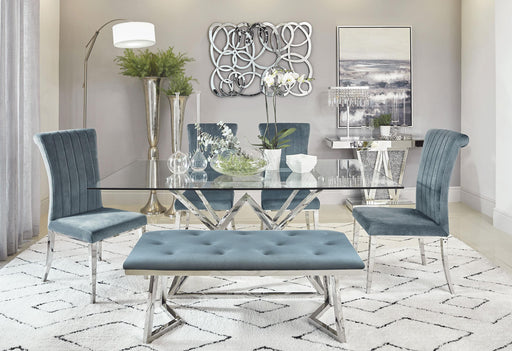 Beaufort 6-piece Dining Set Dark Grey and Chrome