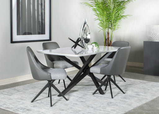 Paulita 7-piece Rectangular Dining Set White and Grey