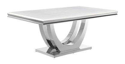 Kerwin 7-piece Rectangular Dining Table Set Grey and Chrome