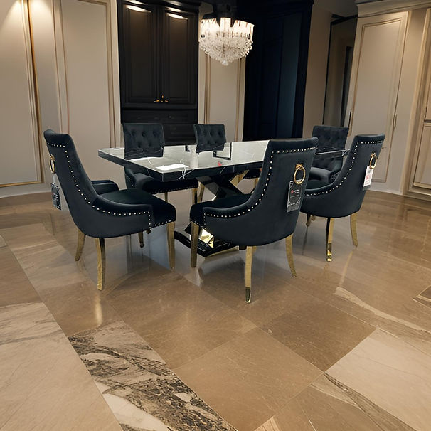 Viva (Black/Gold) | Dining Table