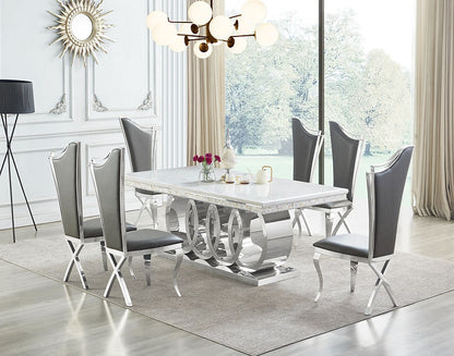 Giovanni (White/Chrome) | Dining Table