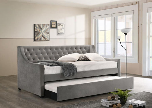 Chatsboro Twin Upholstered Day Bed With Trundle Gray