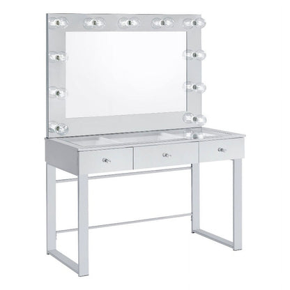 Umbridge 3-drawer Vanity with Lighting Chrome and White