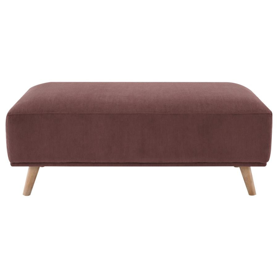 Elizabeth corduroy upholstered ottoman wine red