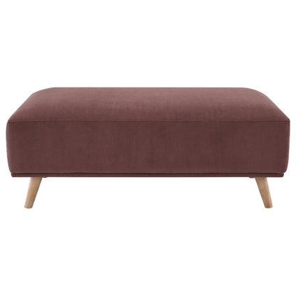 Elizabeth corduroy upholstered ottoman wine red