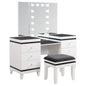 Talei - 6-Drawer Vanity Set With Hollywood Lighting Black And White