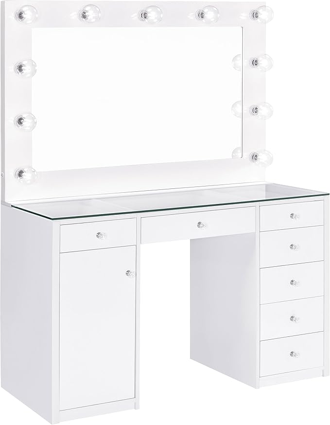 Acena 7-Drawer Vanity Set With Lighting