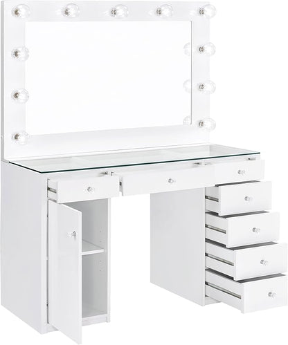 Acena 7-Drawer Vanity Set With Lighting