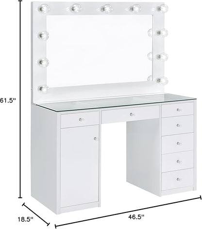 Acena 7-Drawer Vanity Set With Lighting