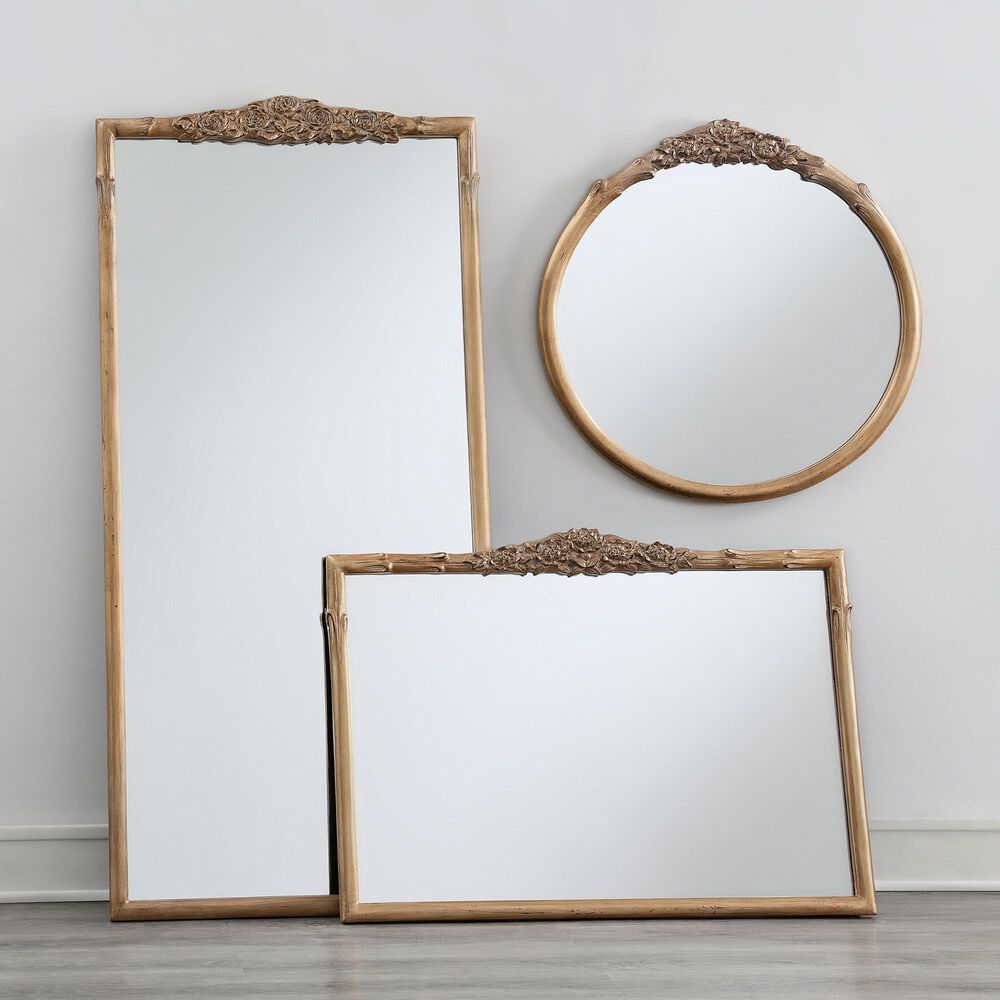 Sylvie French Provincial Mantle Wall Mirror in Vintage Gold