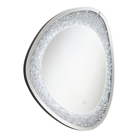 Mirage Acrylic Crystal LED Wall Mirror Silver