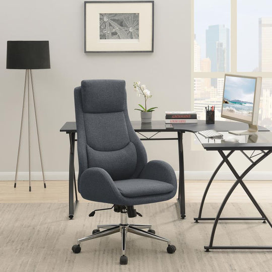 Cruz Faux Leather Upholstered Gray Chair