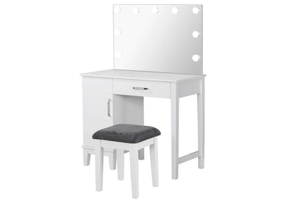 Elijah Vanity Set with LED Lights White and Dark Grey