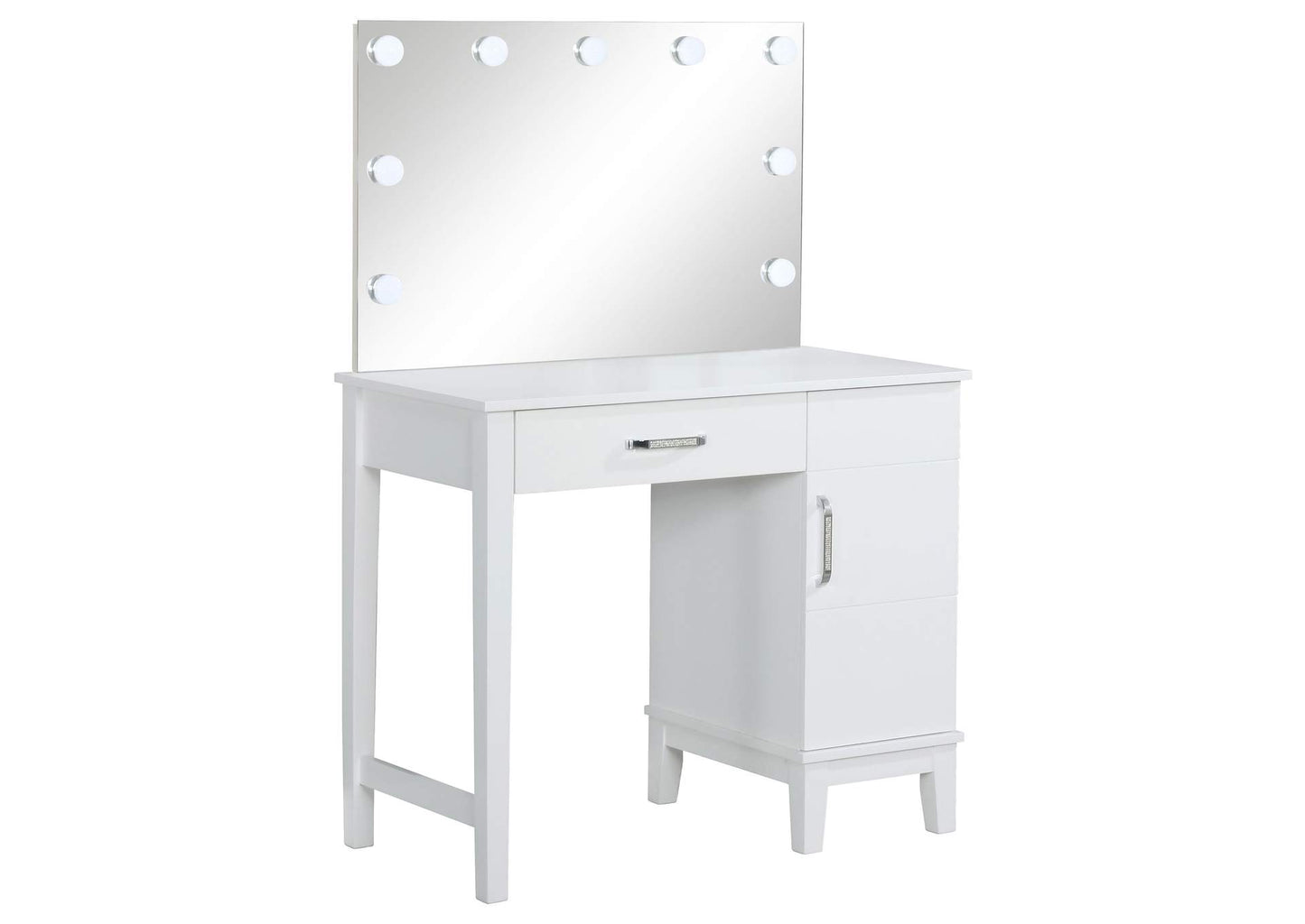 Elijah Vanity Set with LED Lights White and Dark Grey