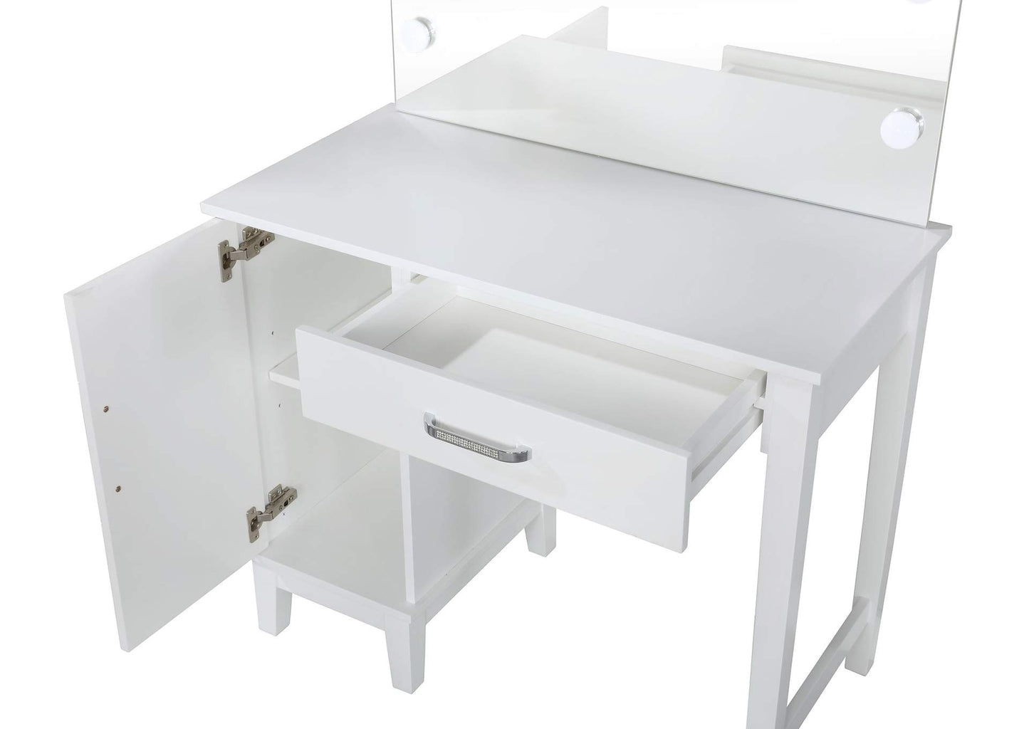 Elijah Vanity Set with LED Lights White and Dark Grey