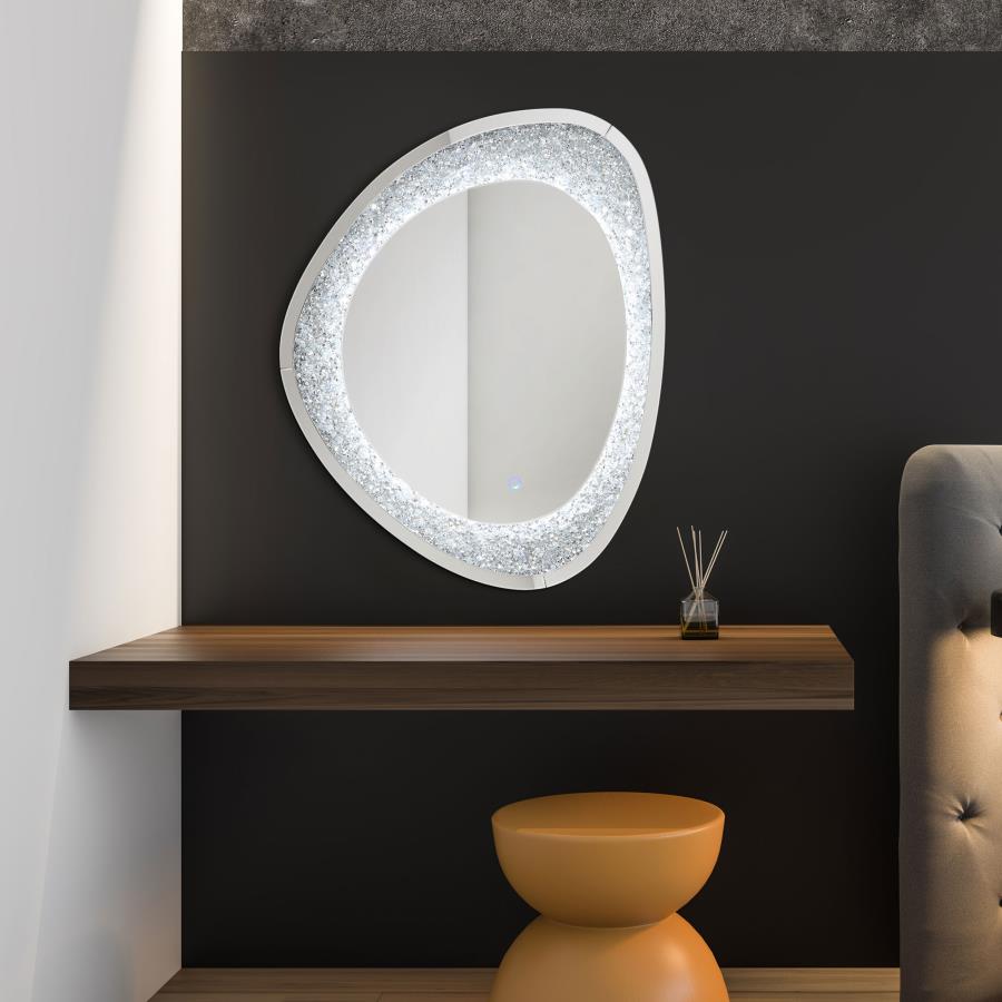 Mirage Acrylic Crystal LED Wall Mirror Silver