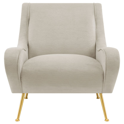 Ricci Upholstered Saddle Arm Accent Chair Stone