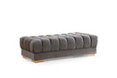 Ariana Gray Velvet Rectangle Ottoman