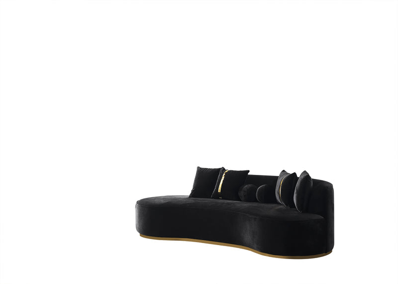 Ella Black Velvet 106" Chaise Lounge