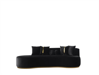 Ella Black Velvet 106" Chaise Lounge