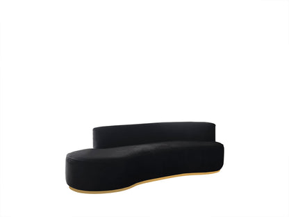 Ella Black Velvet 106" Chaise Lounge