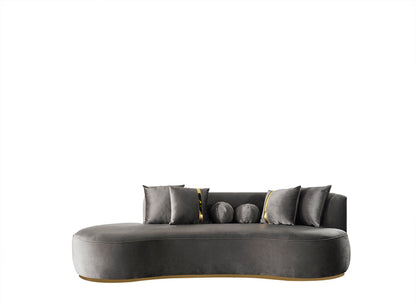 Ella Gray Velvet 106" Chaise Lounge