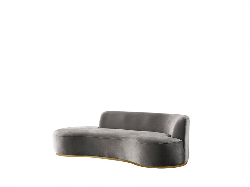 Ella Gray Velvet 106" Chaise Lounge