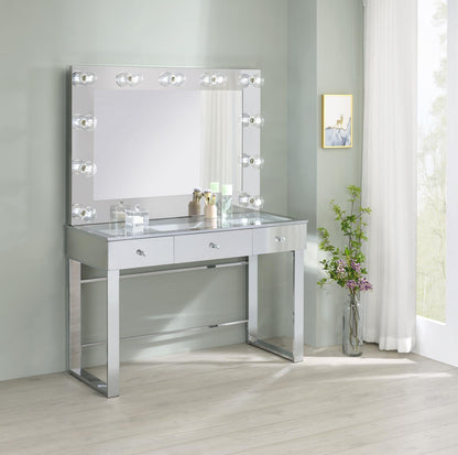 Umbridge 3-drawer Vanity with Lighting Chrome and White