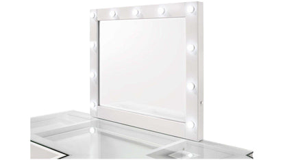 White 9-drawer with mirror vanity