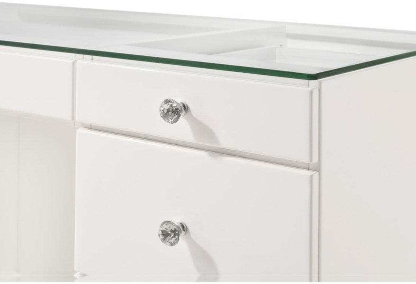 White 9-drawer with mirror vanity