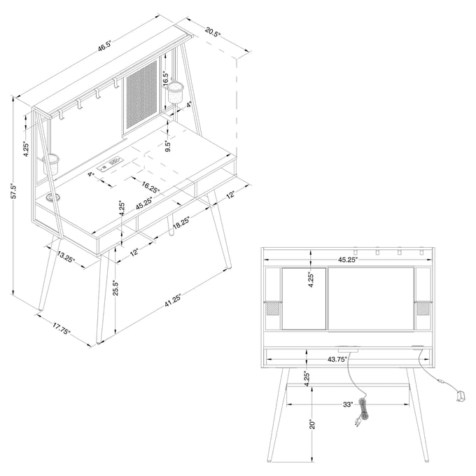 Jessie Black Writing Desk