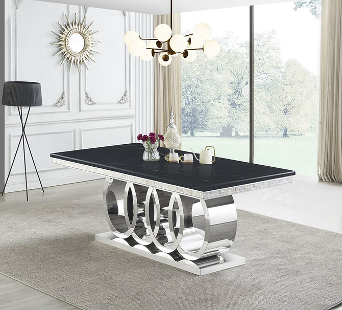 Giovanni (Black/Chrome) | Dining Table