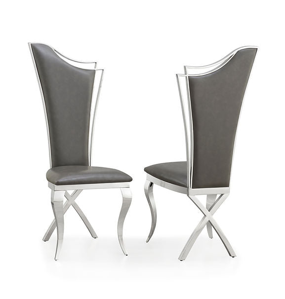 Grey Chrome Chair (Set of 2)