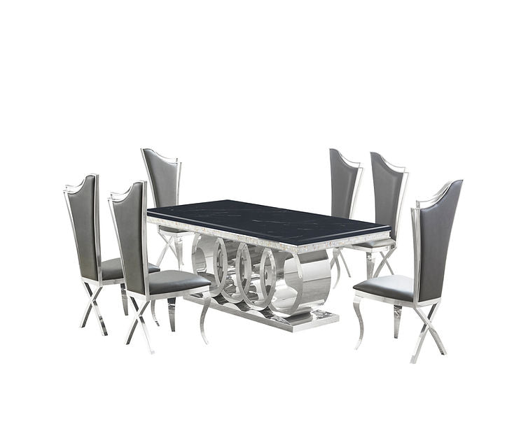 Giovanni (Black/Chrome) | Dining Table