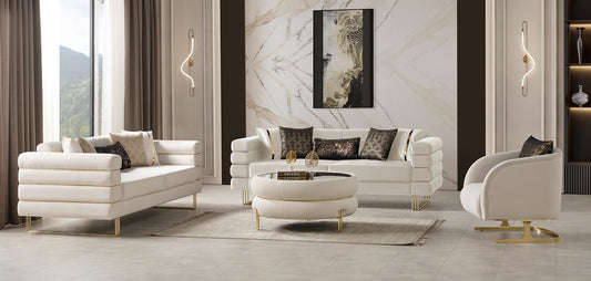 Luma Off White Sofa and Love seat