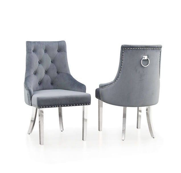 Gray Chrome Chair (Set of 2)