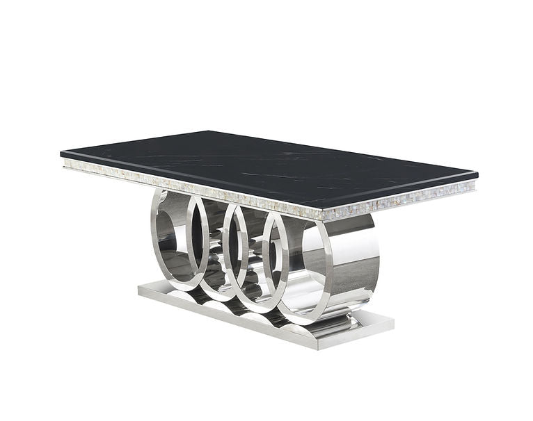 Giovanni (Black/Chrome) | Dining Table