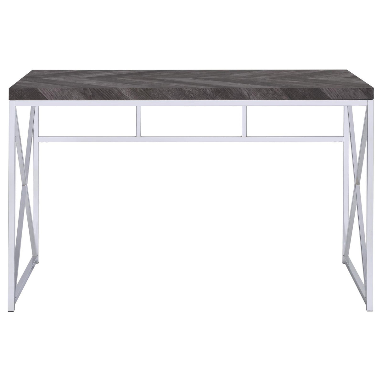 Grimma Writing Office Desk Rustic Grey and Chrome