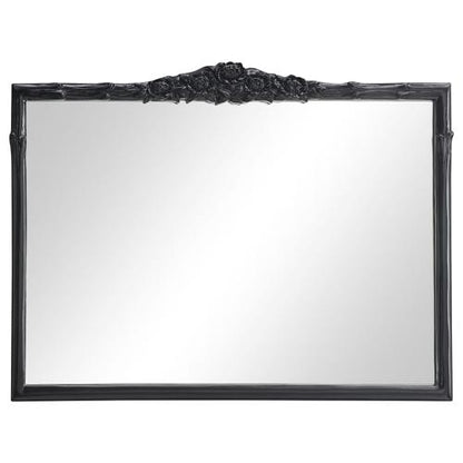 Sylvie French Provincial Mantle Mirror Black