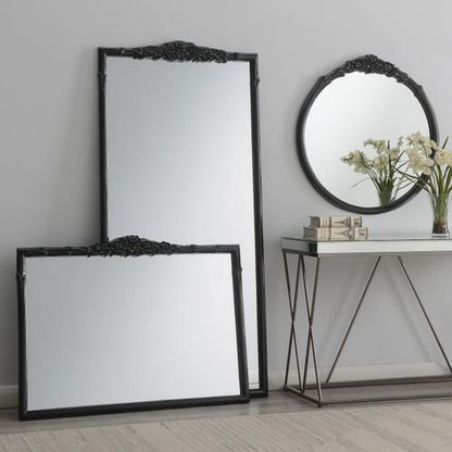 Sylvie French Provincial Mantle Mirror Black