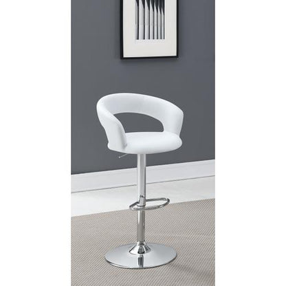 Barraza 29" Adjustable Height Bar Stool White and Chrome