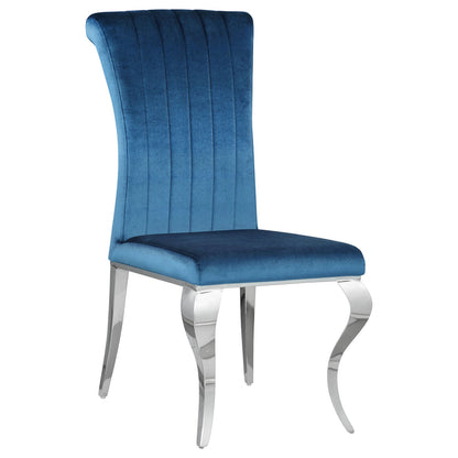 Betty Velvet Upholstered Dining Side Chair Blue (Set of 4)