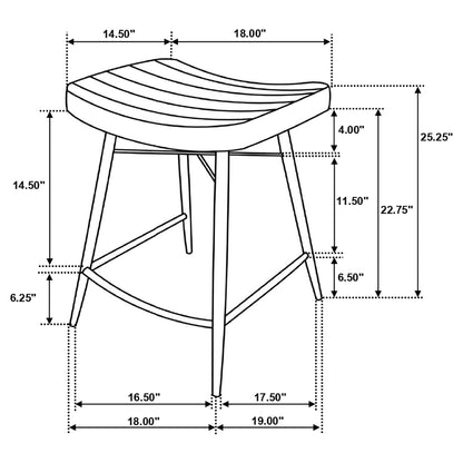 Bayu Leather Upholstered Counter Stool Camel (Set of 2)