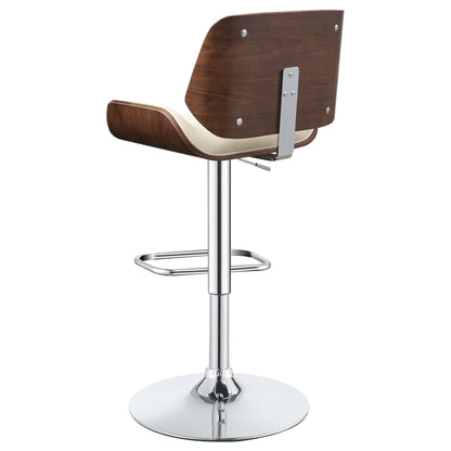 Folsom Upholstered Adjustable Bar Stool Ecru and Chrome