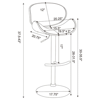 Harris Adjustable Bar Stool Black and Chrome