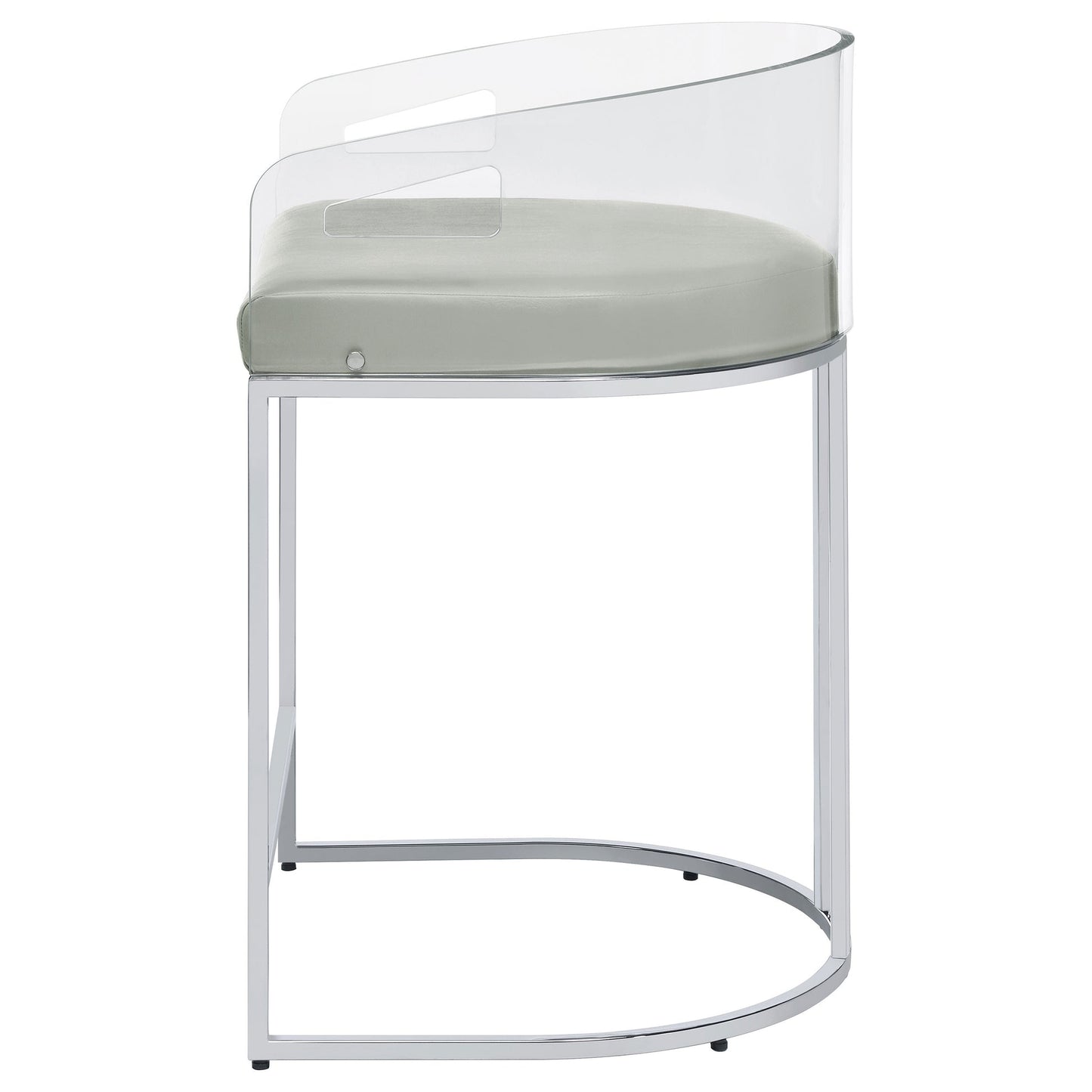 Thermosolis Clear Acrylic Counter Chair Chrome (Set of 2)